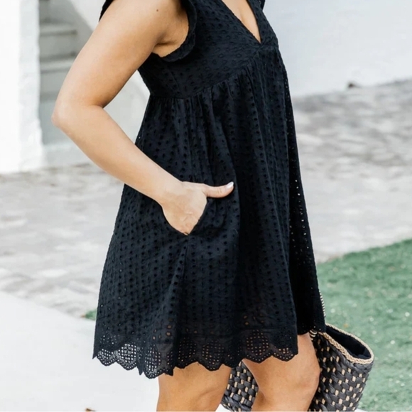 The Impeccable Pig Pants - Impeccable Pig Black Eyelet Romper Mini Short Boho